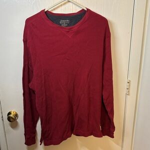 St. John’s Bay Red Fieldstone Waffle Sweatshirt Long Sleeve